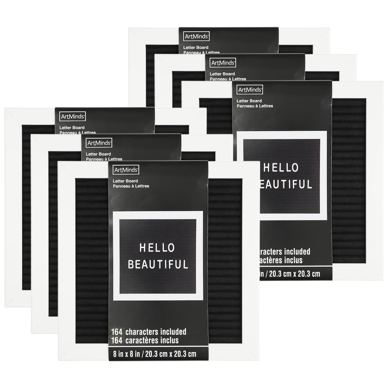 6 Pack: 8" x 8" Black Felt Letter Board by Make Market®